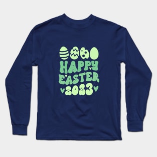 Happy Easter 2023 Eggs Green Long Sleeve T-Shirt